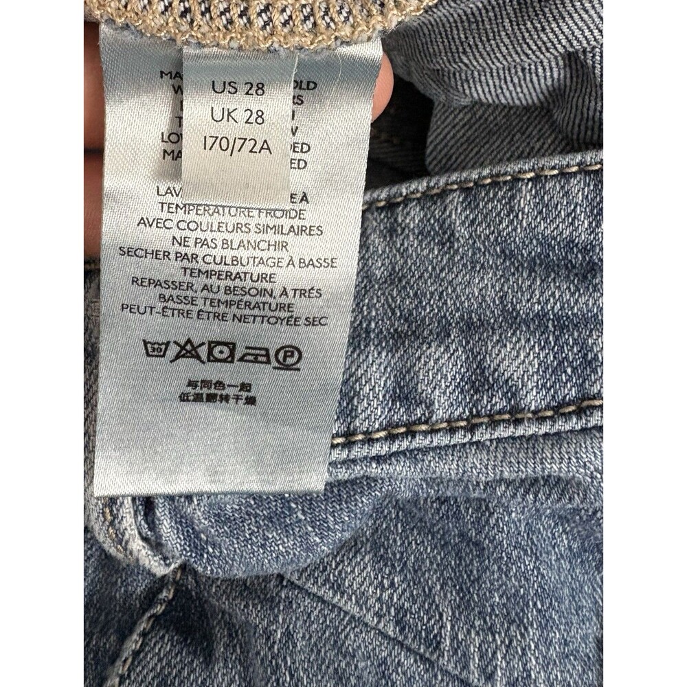 Anthropologie 28 Jeans Pilcro Barrel Bow Leg Boyfriend Distressed Stretch Blue - Picture 7 of 9